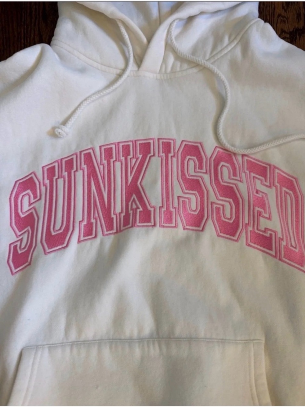 White "SUNKISSED" Pullover Hoodie Sweatshirt - Women's - Picture 3 of 7